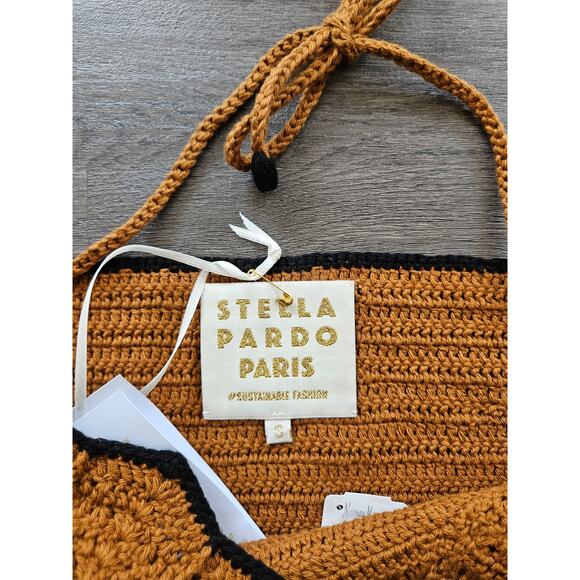 Stella Pardo Paris Orange Samira Knit Crop Top NWT Size Small - Picture 6 of 15